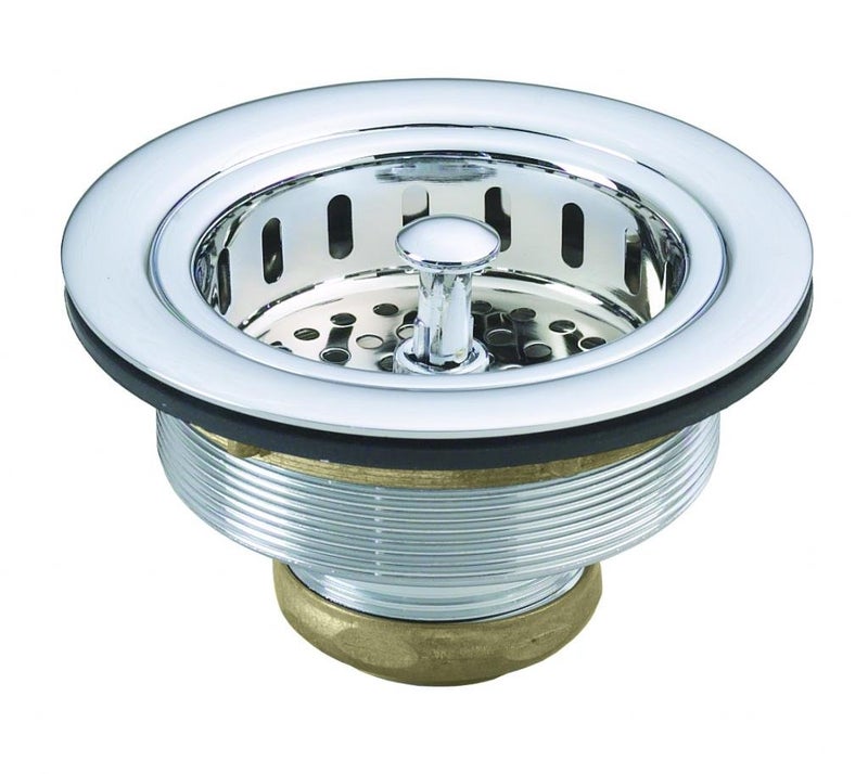 Westbrass D214-26 3-1/2" Post Style Large Kitchen Sink Basket Strainer, Polished Chrome - Image 4